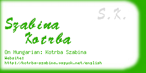 szabina kotrba business card